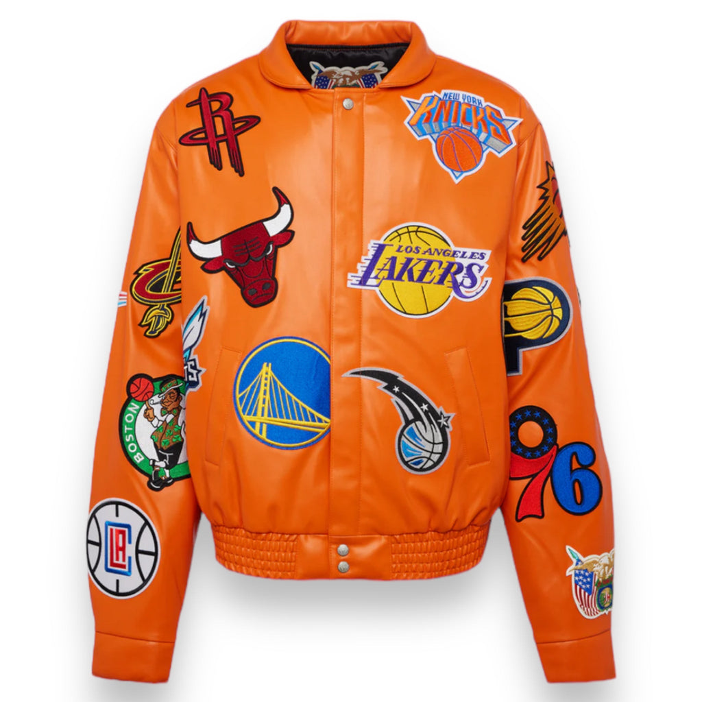 Jeff Hamilton NBA Collage Vegan Leather Jacket
