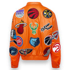 Jeff Hamilton NBA Collage Vegan Leather Jacket