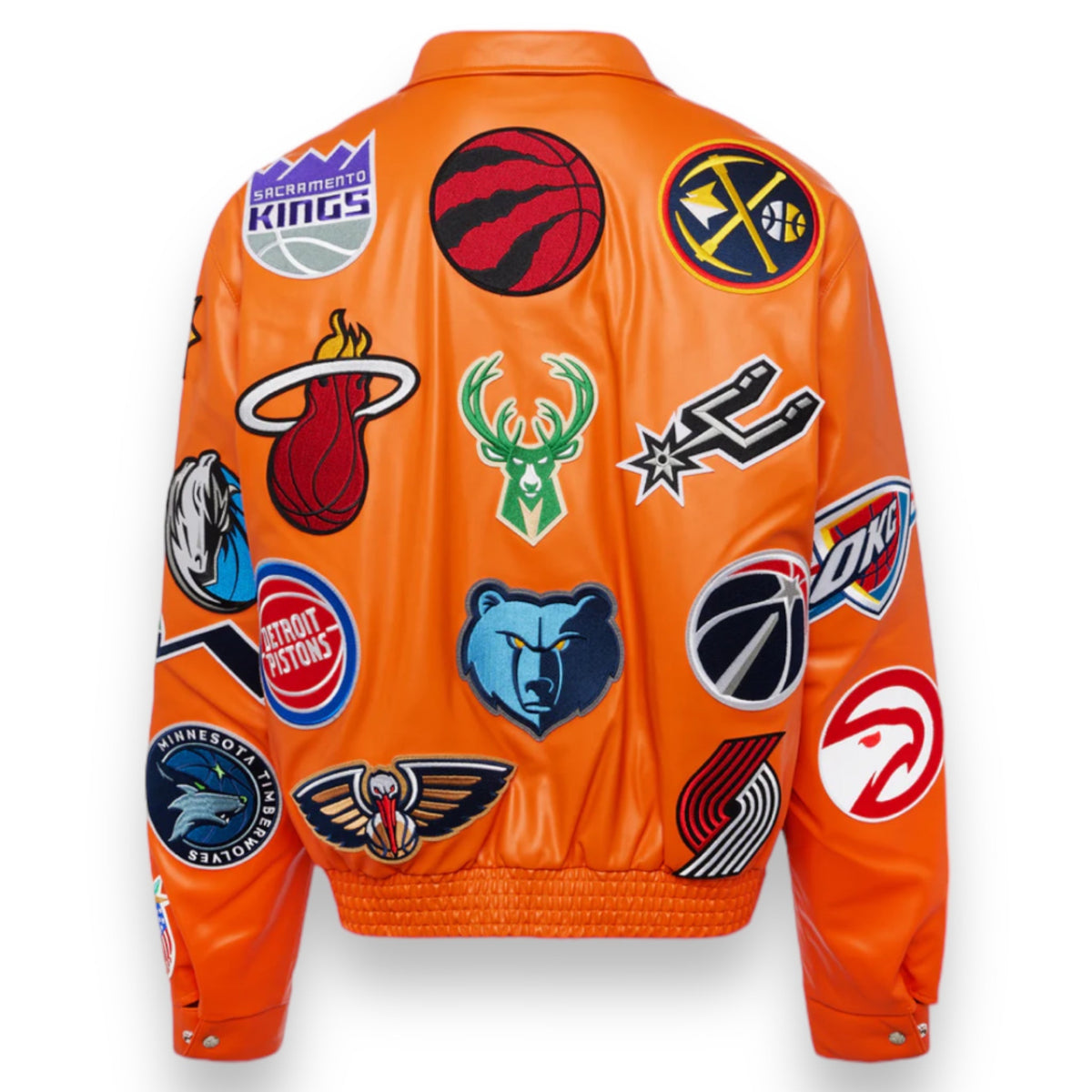 Jeff Hamilton NBA Collage Vegan Leather Jacket