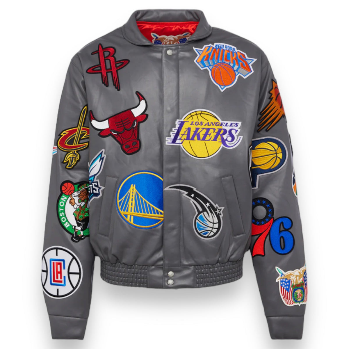 Jeff Hamilton NBA Collage Vegan Leather Jacket