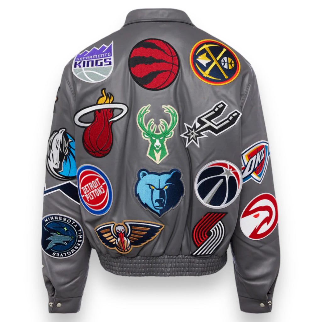 Jeff Hamilton NBA Collage Vegan Leather Jacket