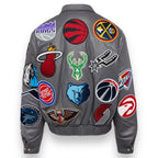 Jeff Hamilton NBA Collage Vegan Leather Jacket