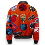Jeff Hamilton NBA Collage Wool and Leather Jacket