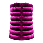 Collarless Waist Length Chinchilla Vest