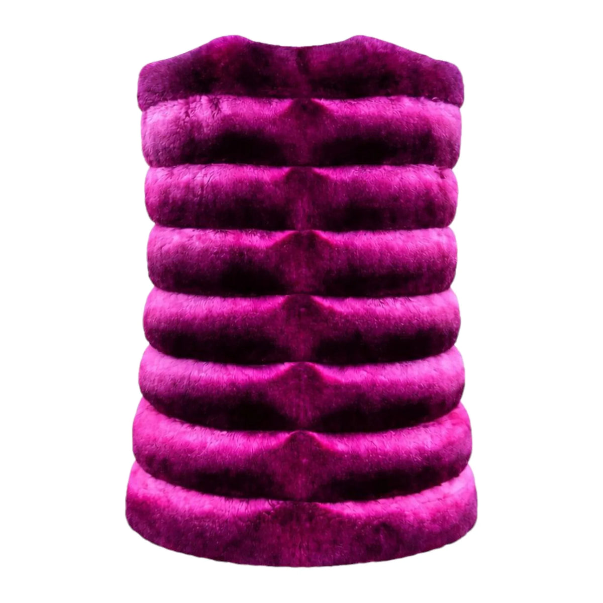 Collarless Waist Length Chinchilla Vest