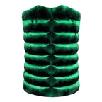 Collarless Waist Length Chinchilla Vest
