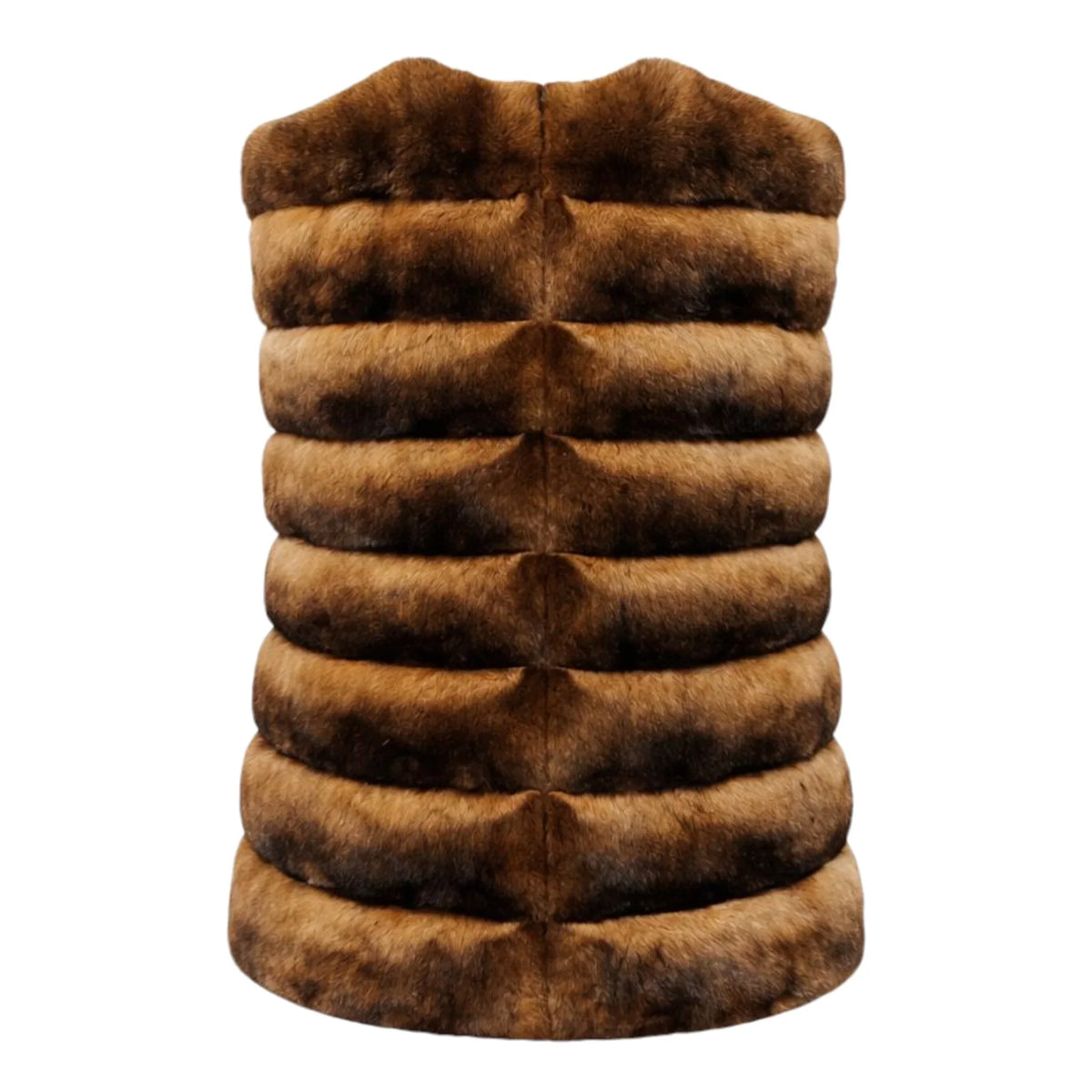 Collarless Waist Length Chinchilla Vest