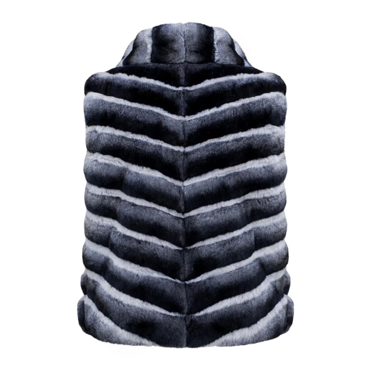 Waist Length Chinchilla Vest with Collar