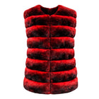 Collarless Waist Length Chinchilla Vest