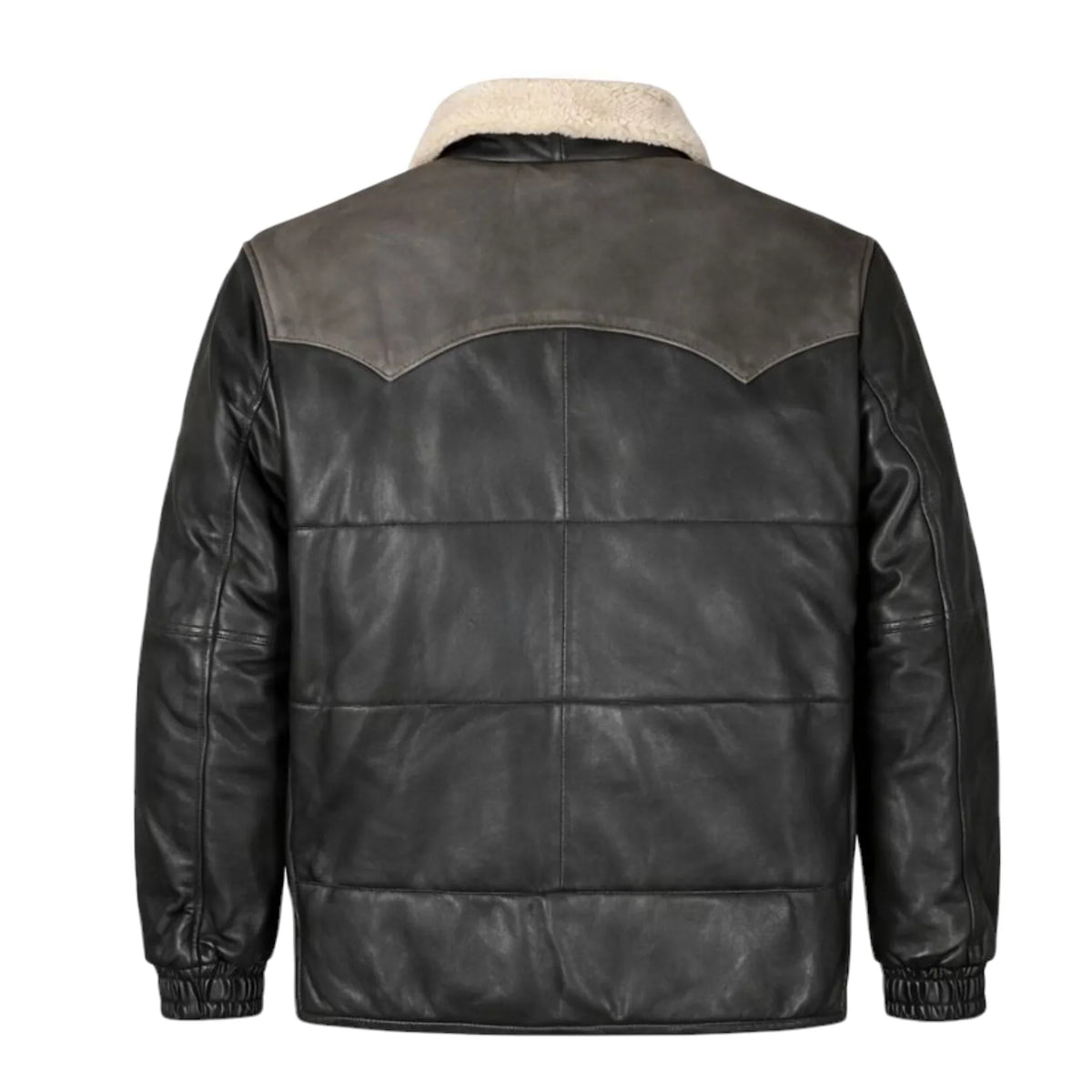 Aviator Bubble Leather Jacket