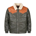 Aviator Bubble Leather Jacket