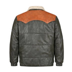 Aviator Bubble Leather Jacket