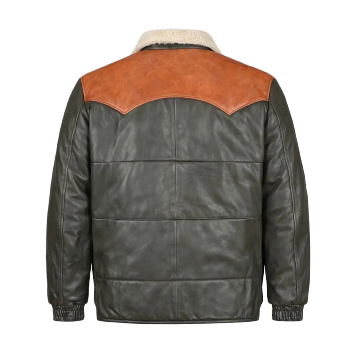 Aviator Bubble Leather Jacket