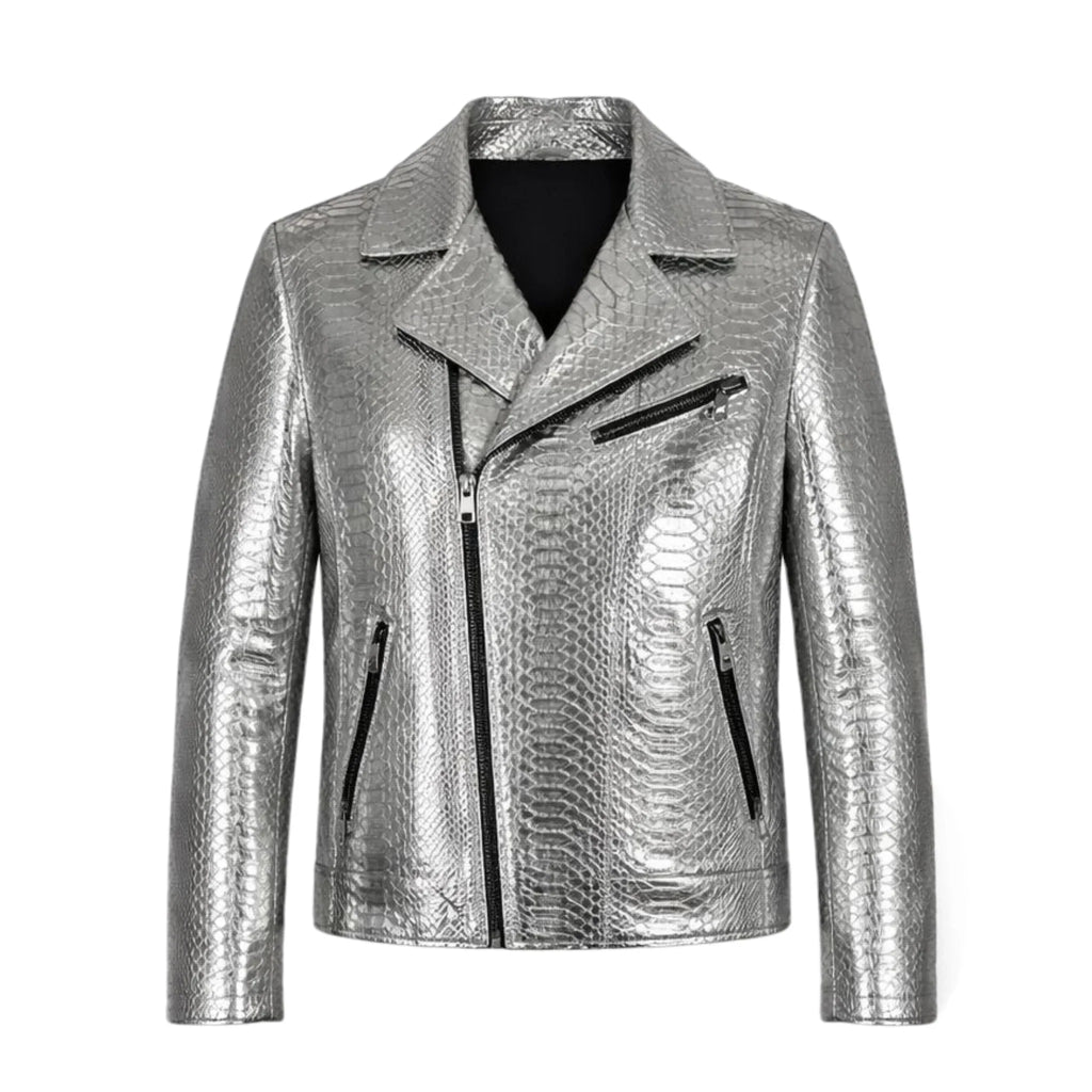 Biker Style Python Jacket