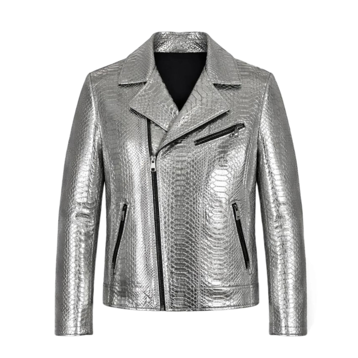 Biker Style Python Jacket
