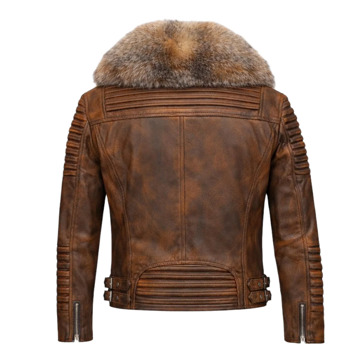 Women's Moto Jacket With Fox Collar