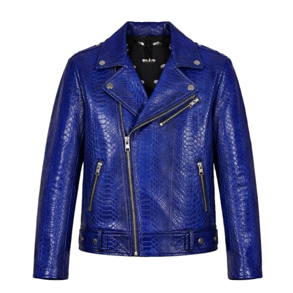 Biker Style Python Jacket