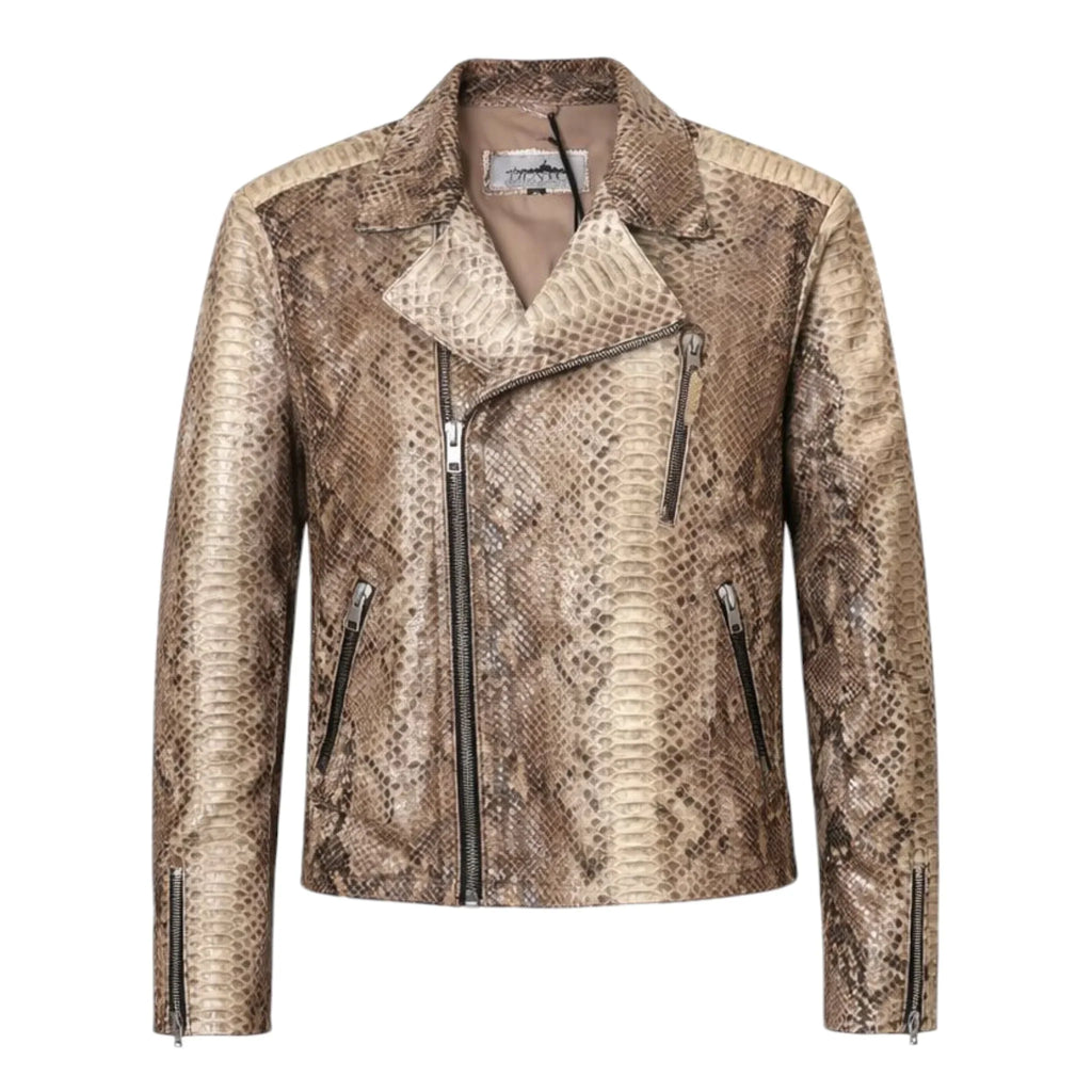Biker Style Python Jacket
