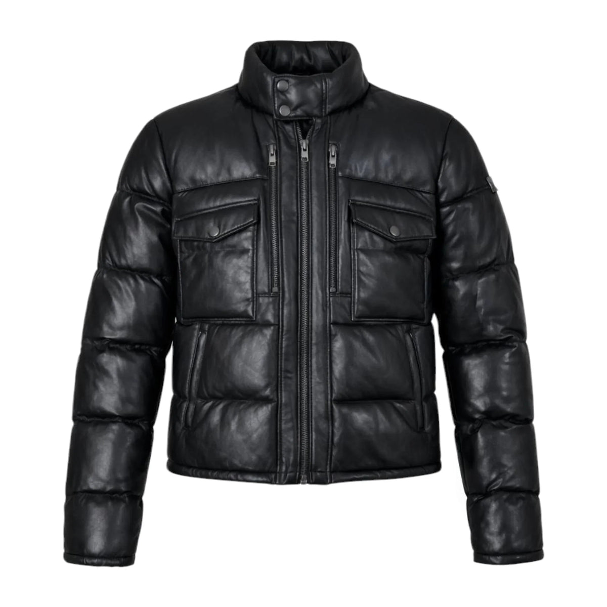 Leather Goose Bubble Jacket