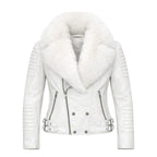 Women's Moto Jacket With Fox Collar