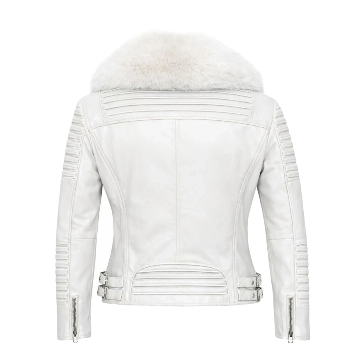 Women's Moto Jacket With Fox Collar