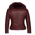 Women's Moto Jacket With Fox Collar