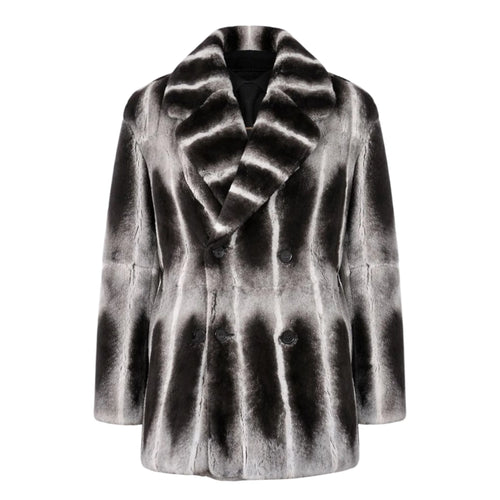 3/4 Rex Rabbit Double Breasted Coat