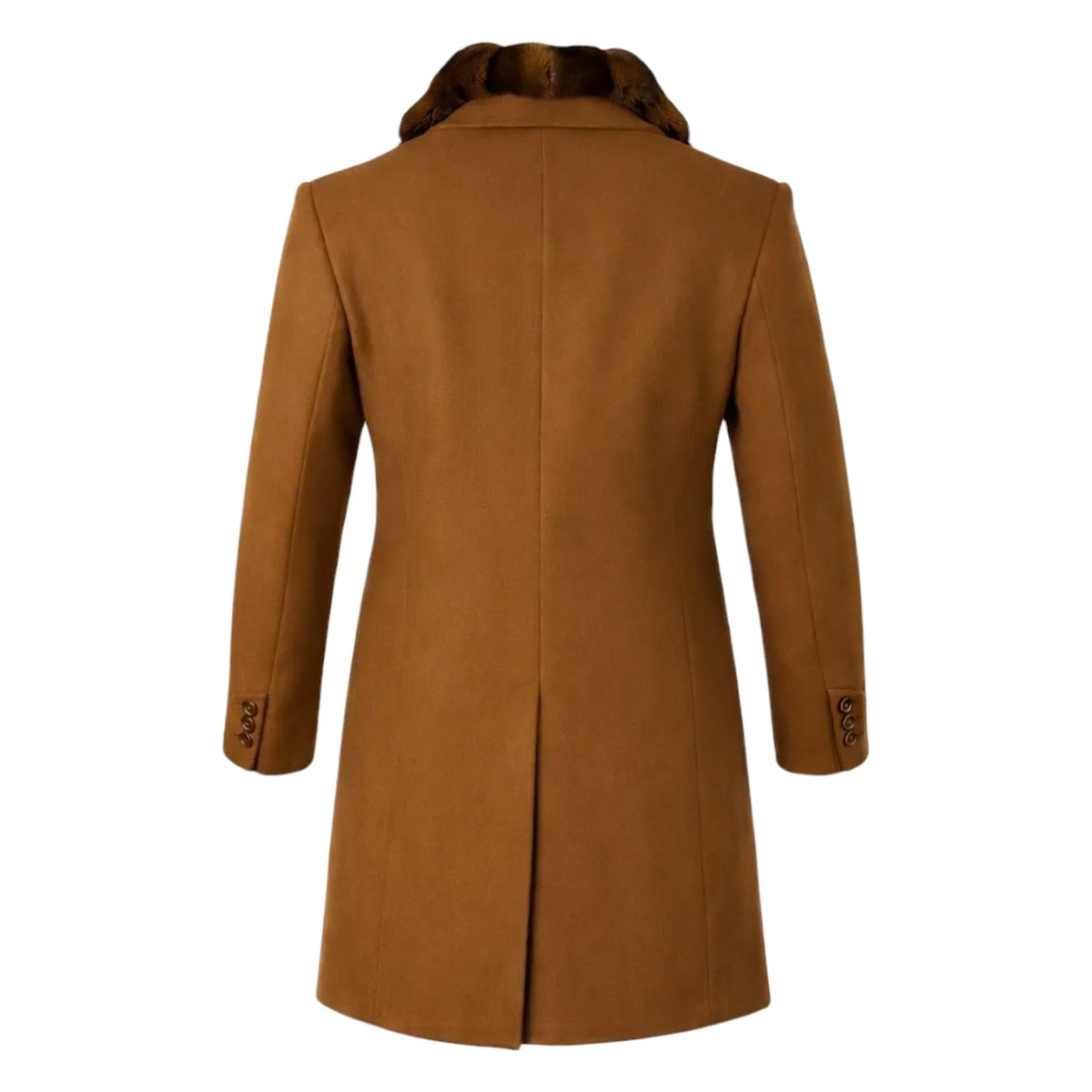 Wool Coat with Chinchilla Collar