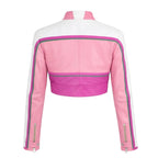 Cropped Leather Moto Jacket
