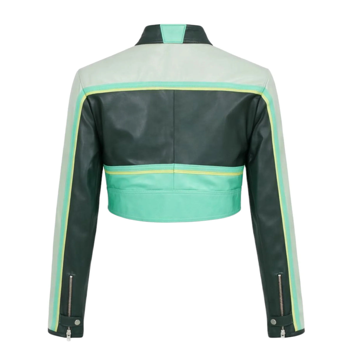 Cropped Leather Moto Jacket