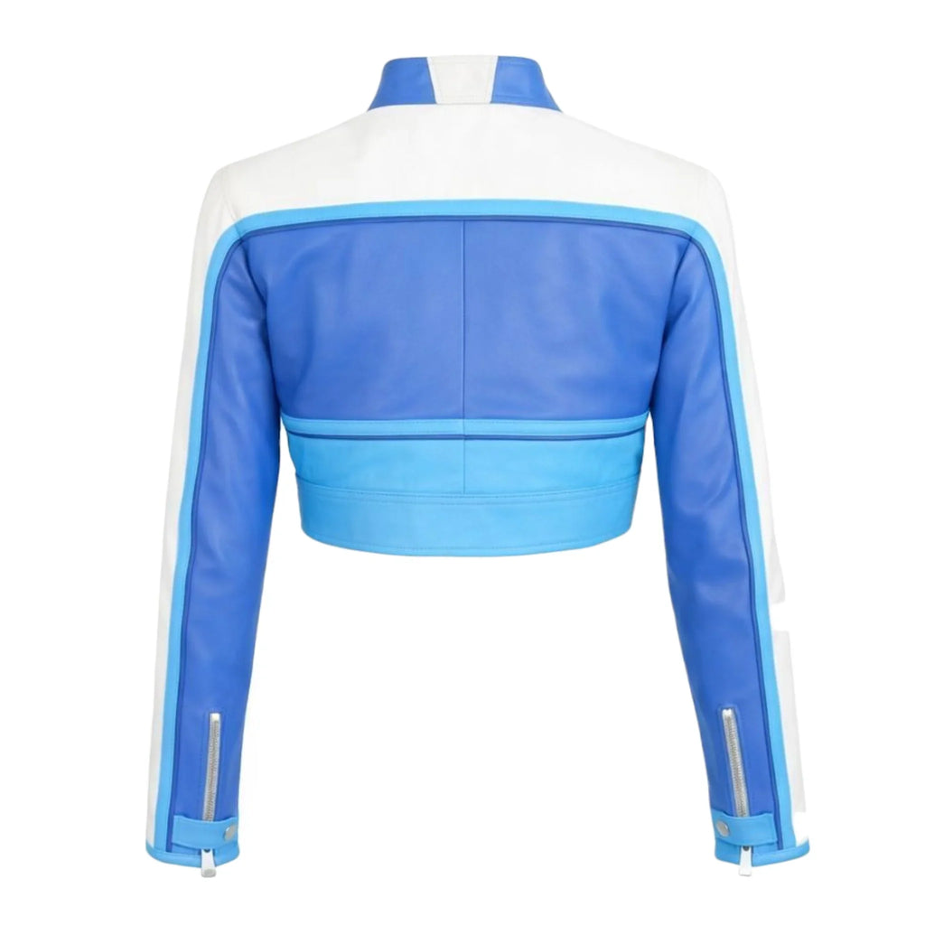 Cropped Leather Moto Jacket