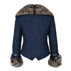 Crinkle Leather Jacket with Fox Fur Lining