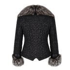 Crinkle Leather Jacket with Fox Fur Lining