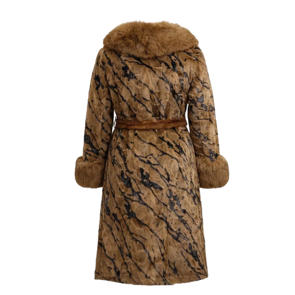 Mink Three Quarter Coat with Fox Trim