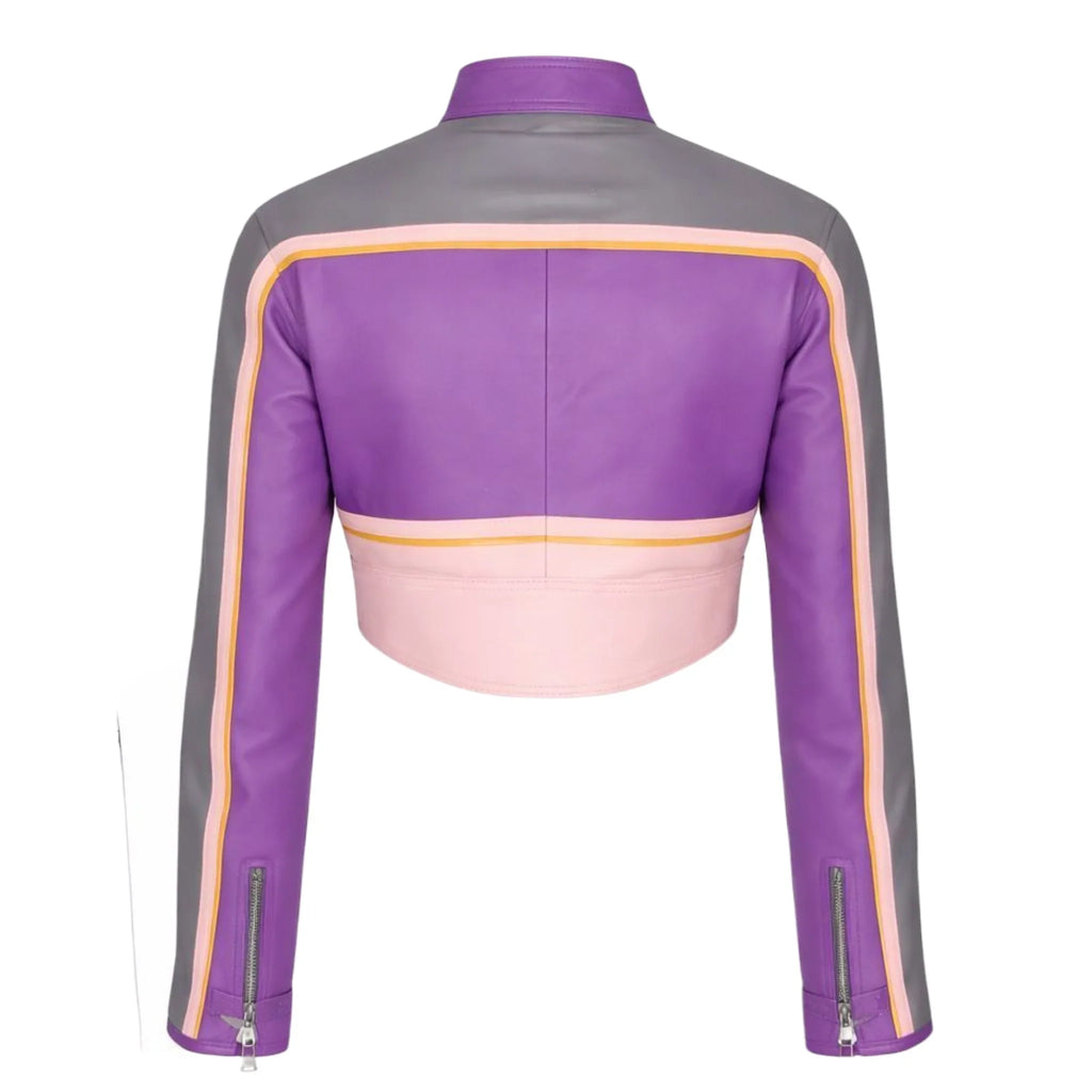 Cropped Leather Moto Jacket