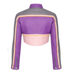 Cropped Leather Moto Jacket