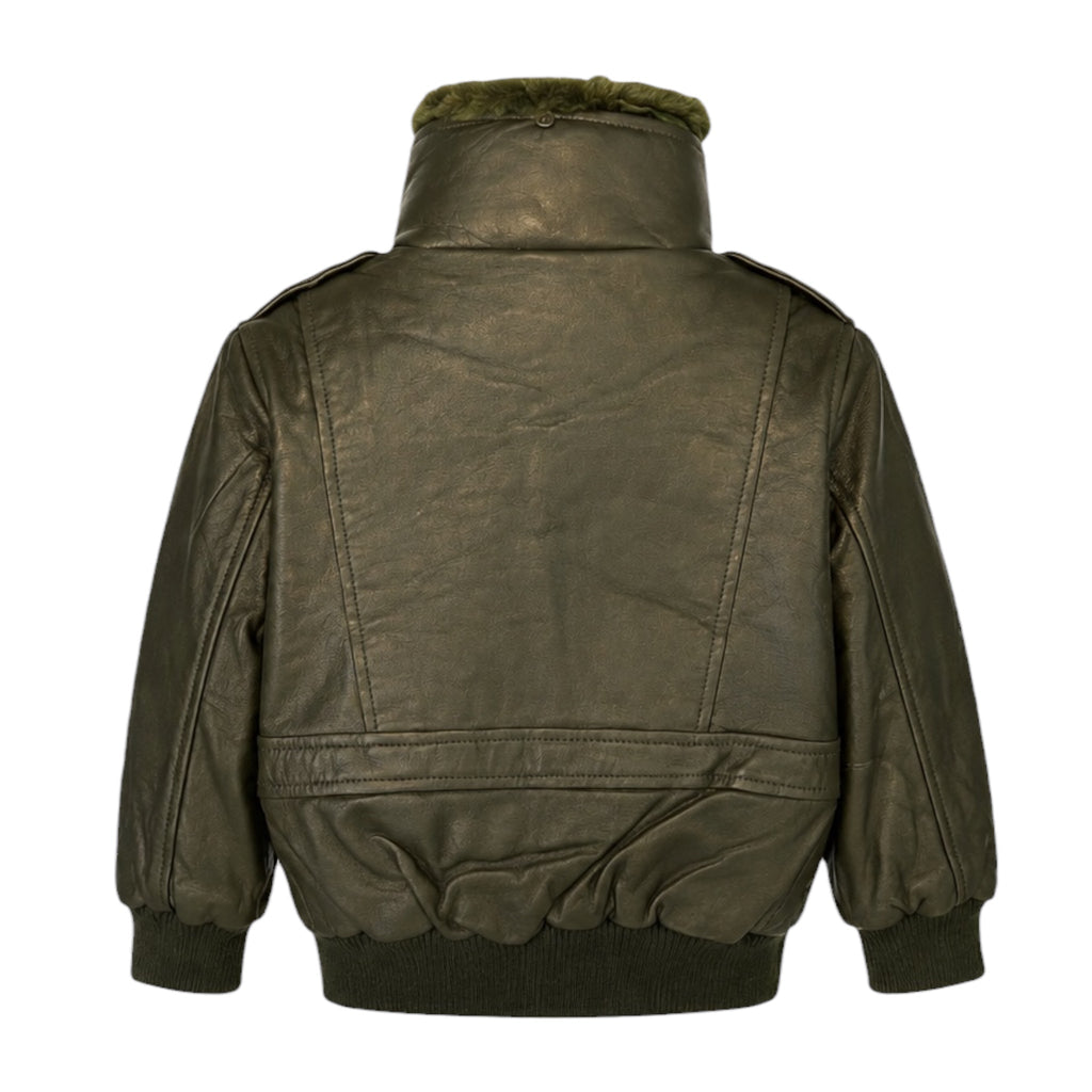 Leather Jacket with Furry Collar