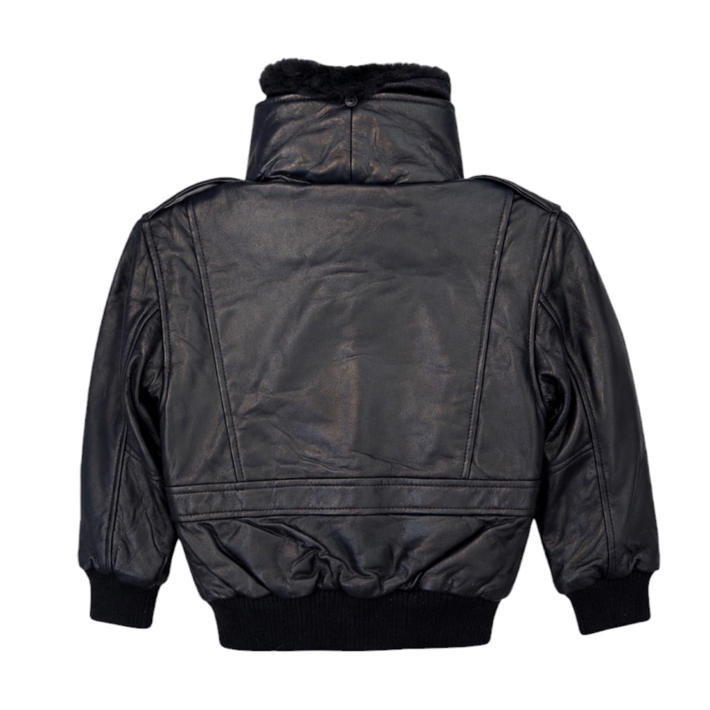 Leather Jacket with Furry Collar