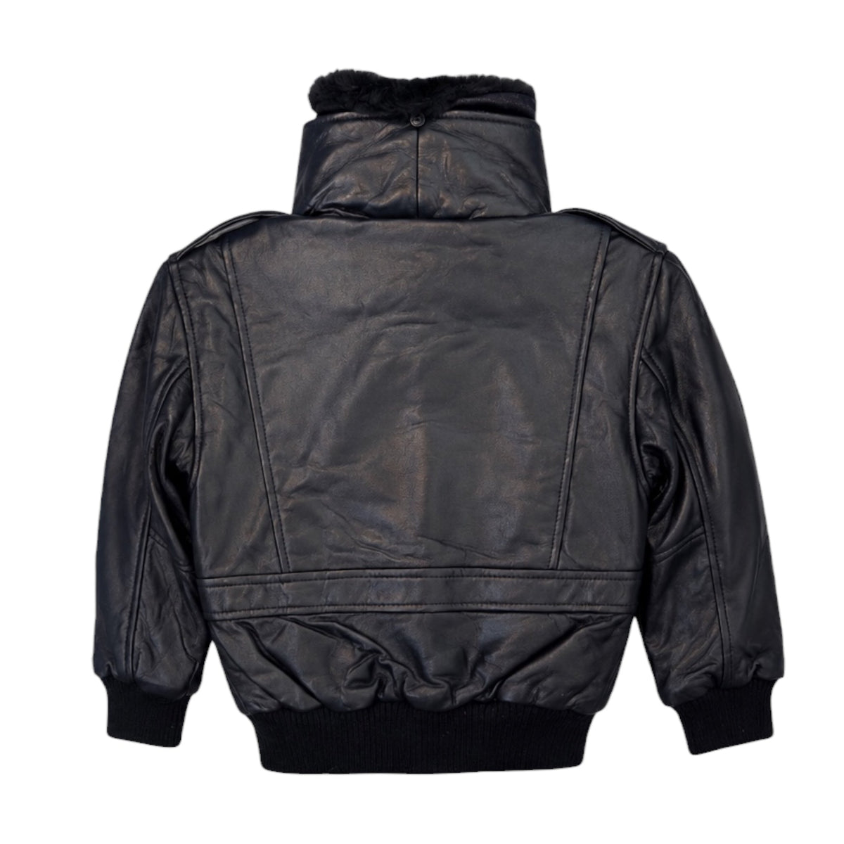 Leather Jacket with Furry Collar