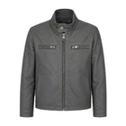 Grey Leather Jacket with Zippers