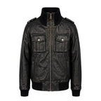 Leather Jacket with Chest Pockets