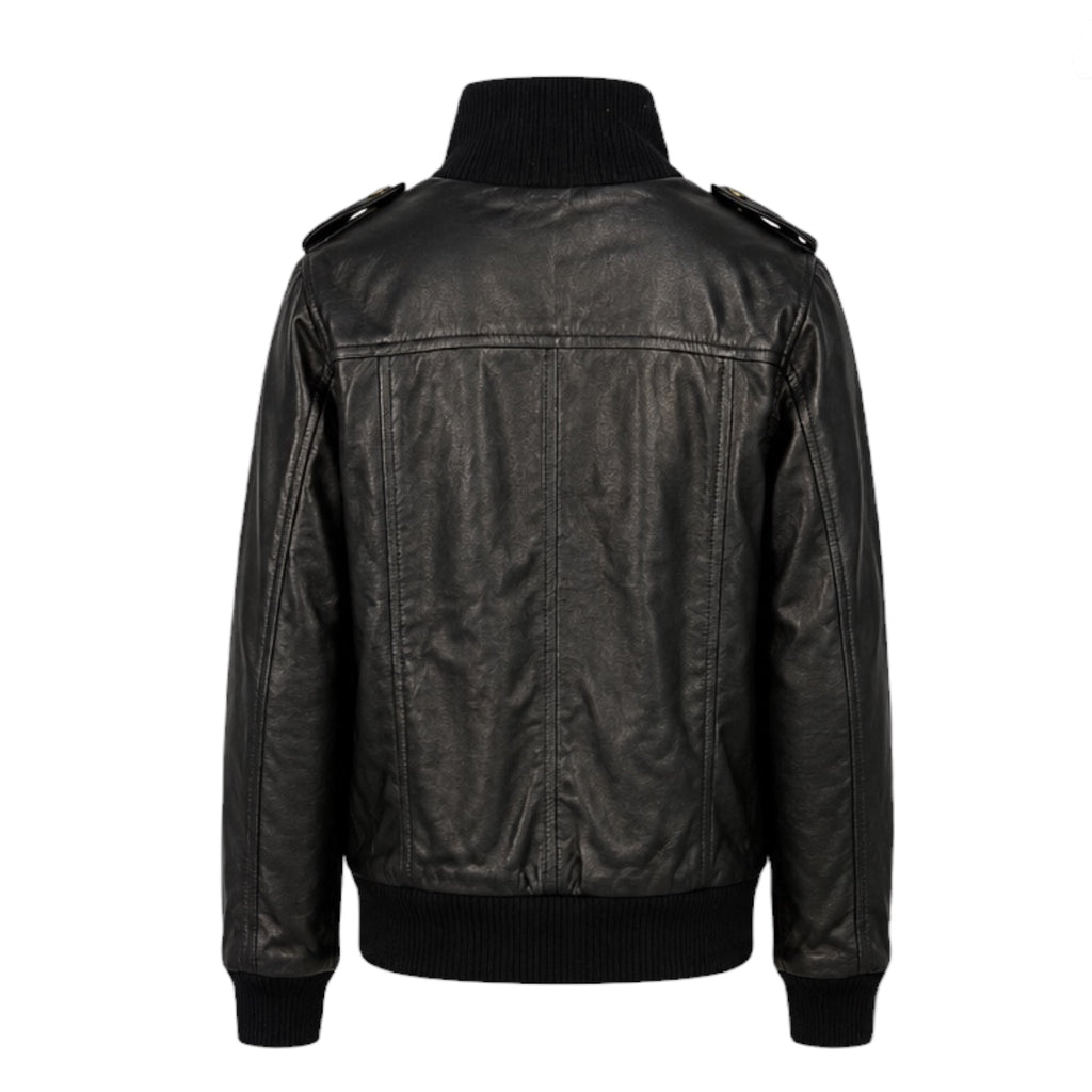 Leather Jacket with Chest Pockets
