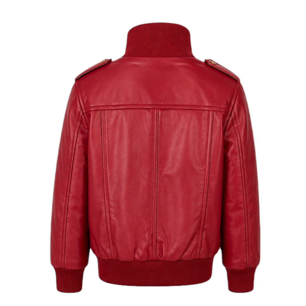 Leather Jacket with Chest Pockets