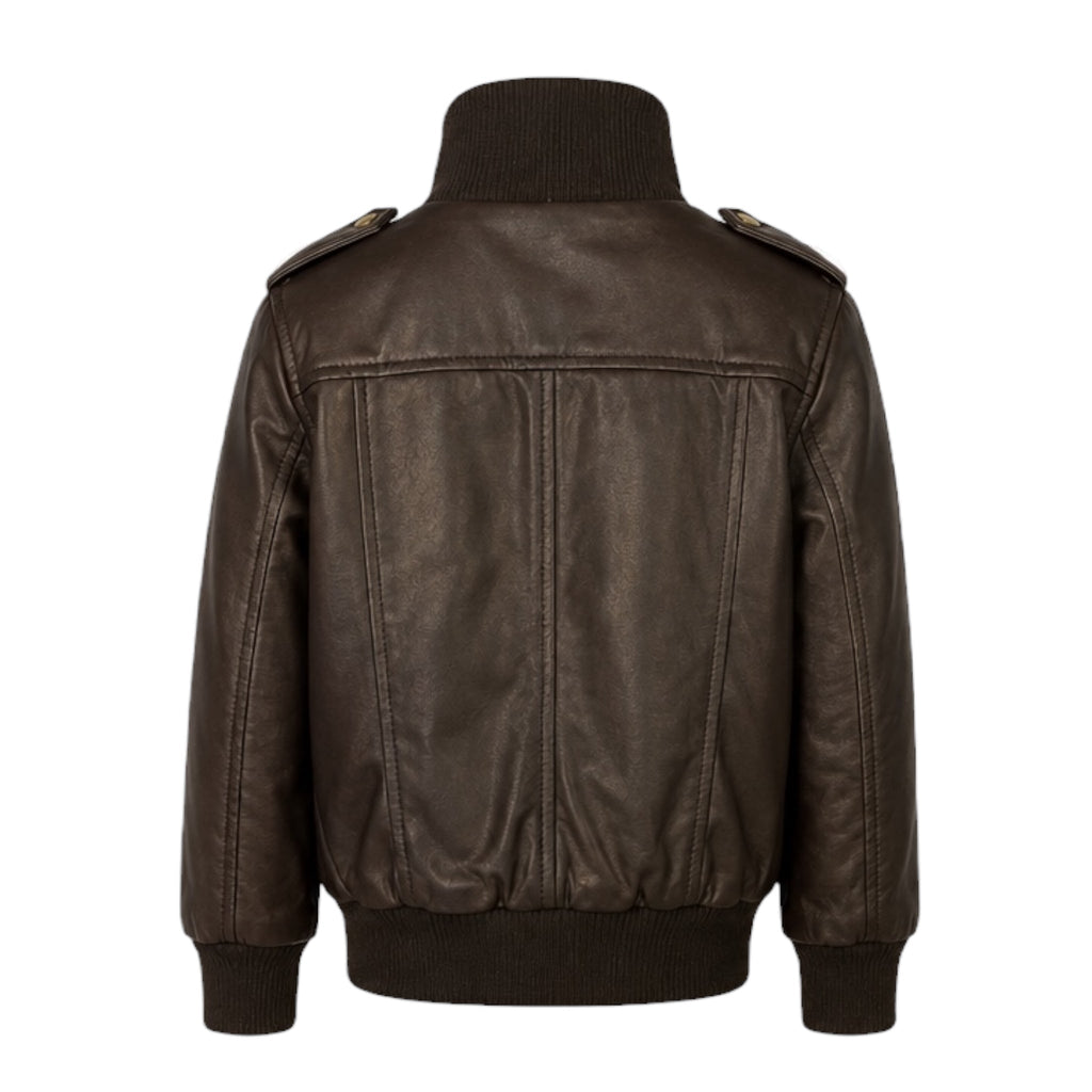 Leather Jacket with Chest Pockets