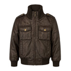 Leather Jacket with Chest Pockets