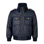 Leather Jacket with Chest Pockets