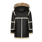 Shearling Coat with Silver Fox Hood