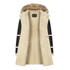 Shearling Coat with Silver Fox Hood