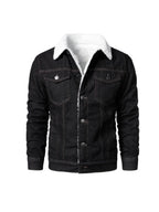 Black Denim Shearling Jacket