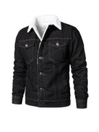 Black Denim Shearling Jacket
